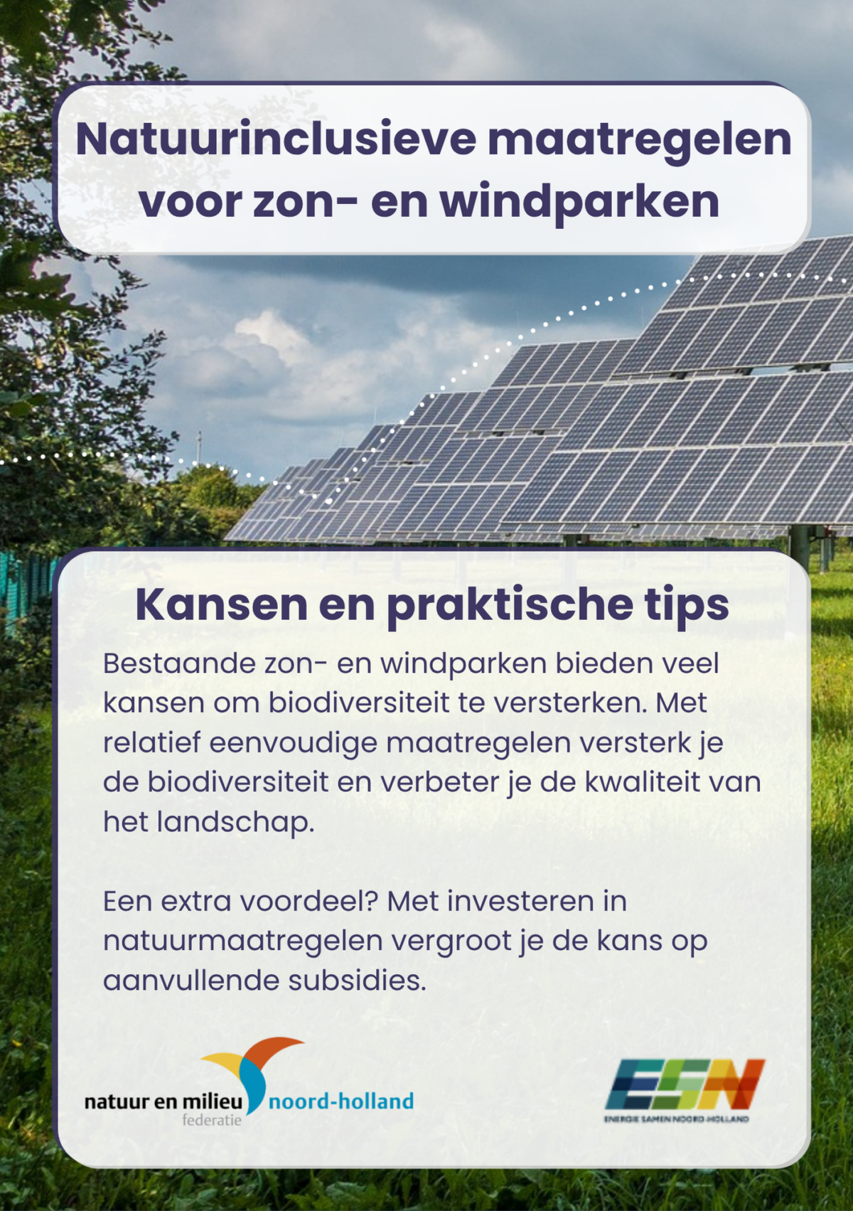 Natuurinclusieve maatregelen voor zon- en windparken op een rij